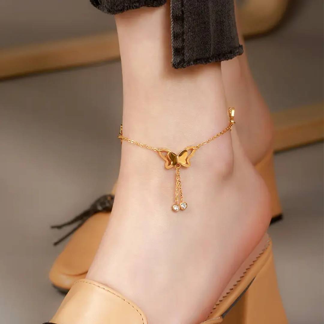 Olivia Butterfly Gold Anklet