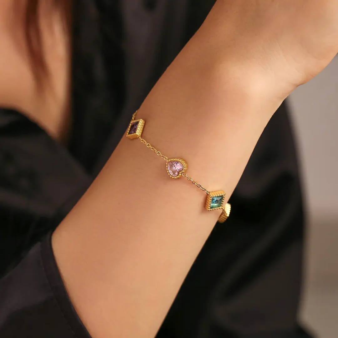 Ishi Multicolour Gold Bracelet