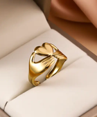 Hugging Heart Gold Ring