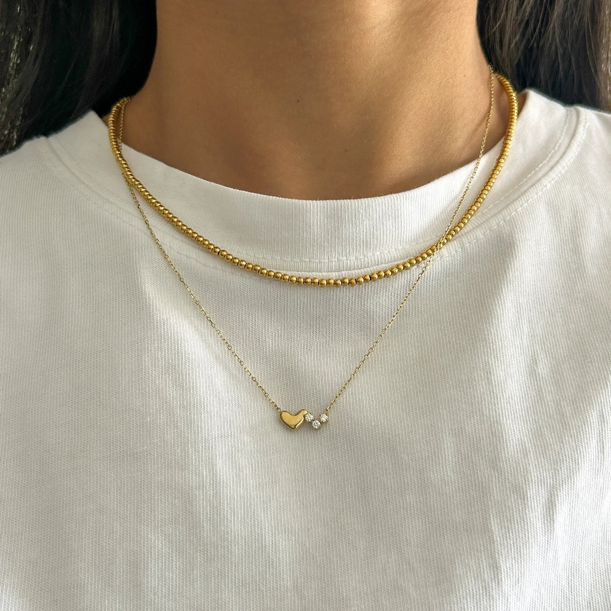 Segue Double Heart Diamond Necklace