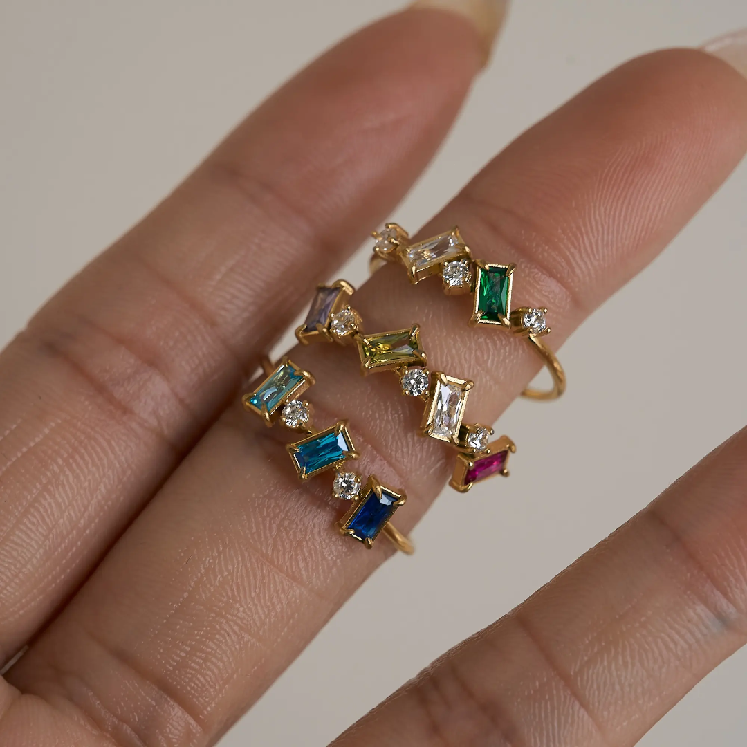 Honey Glow Multicolour Gold Ring