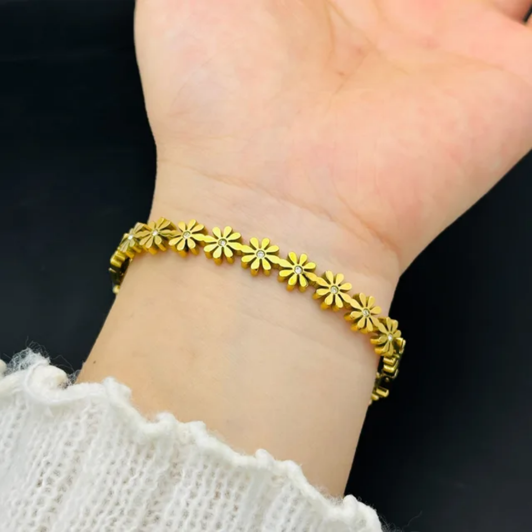 Augusta Flower Gold Cuff