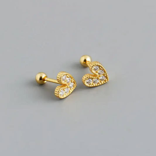 Love Heart Ball Back Studs