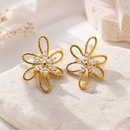 Uma Flower Diamond Earrings