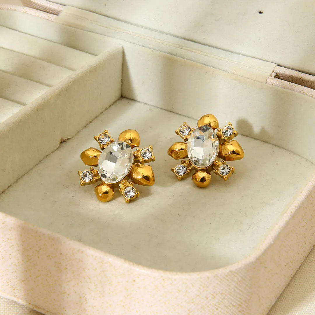 Risali Statement Gold Earrings