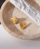 Lockin Heart Gold Earrings