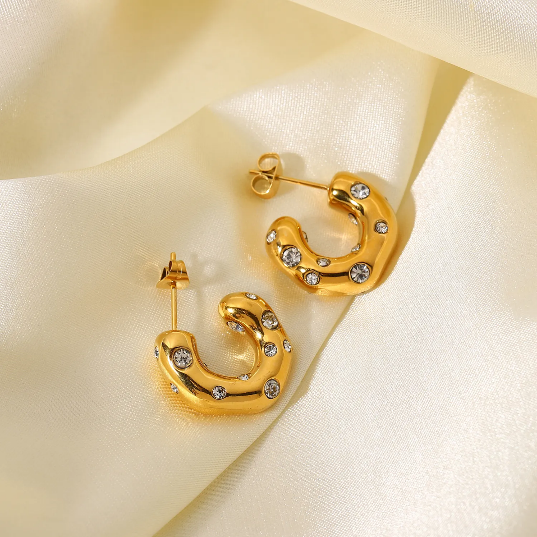 White Diamond Princess Hoops