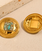 Reina Round Gold Earrings