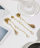 Vesica Shell Long Pearl Earrings
