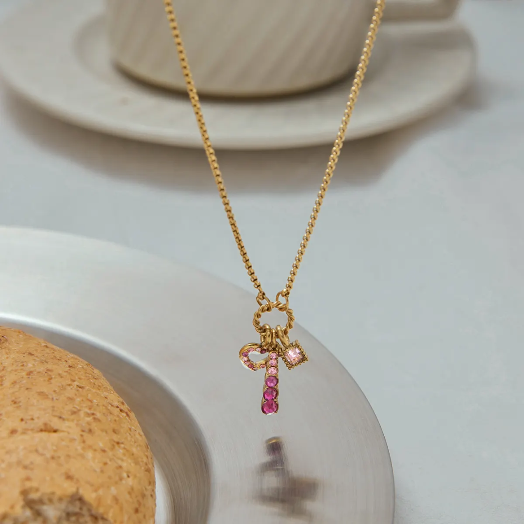 Atoni Pink Charm Heart Necklace