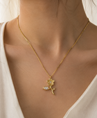 Zamia Flower Diamond Necklace