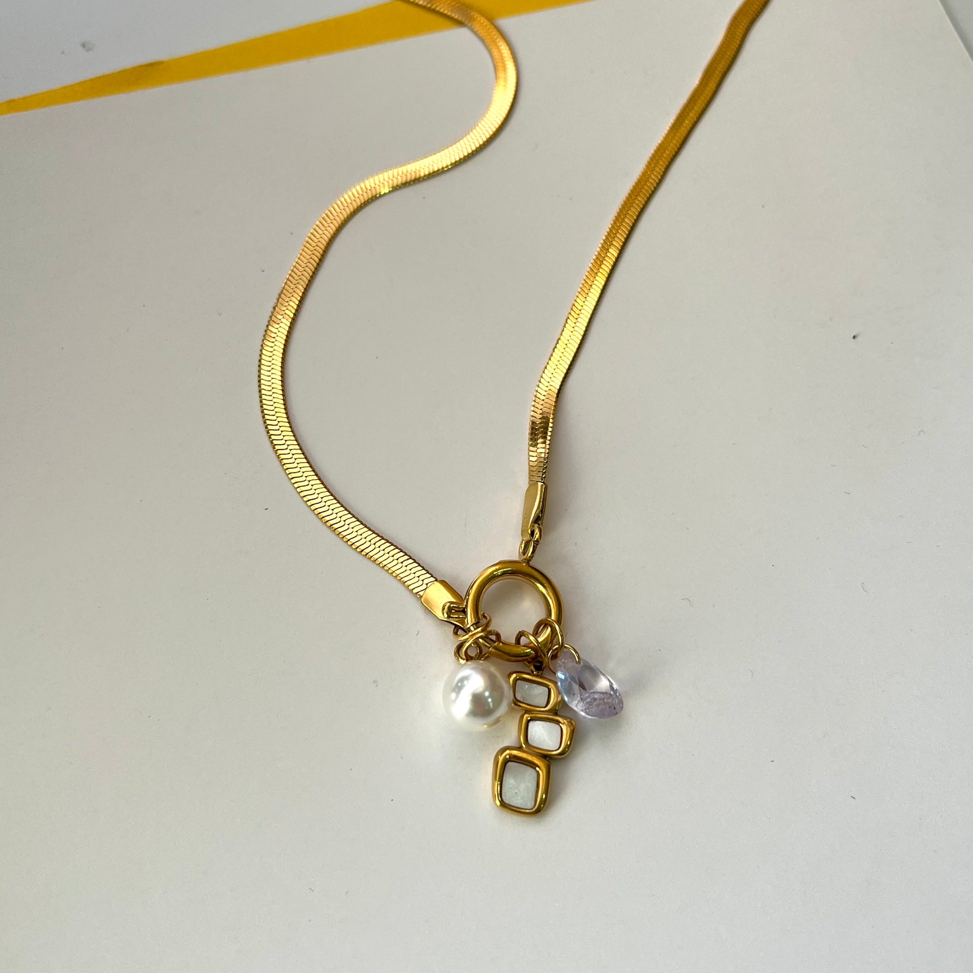 Ravioli Front Lock Charm Necklace
