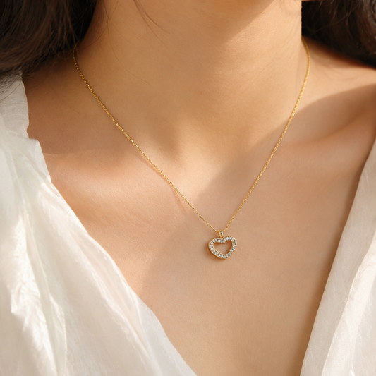 Belle Hollow Heart Mini Necklace