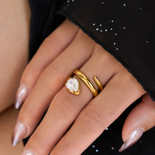 Kobra Diamond Gold Ring✨❤️