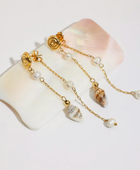 Vesica Shell Long Pearl Earrings